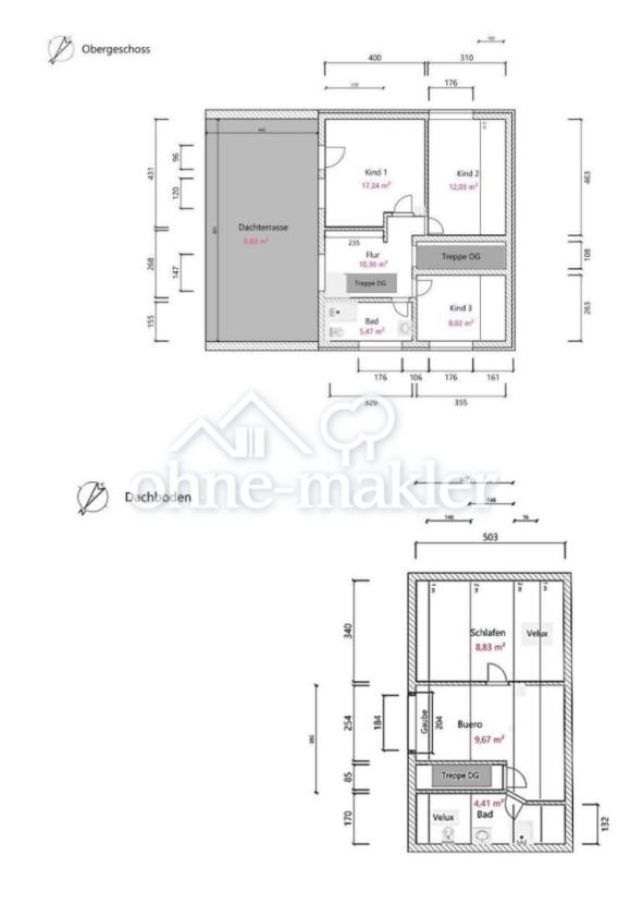 Grundriss 1. OG, Dachgeschoss