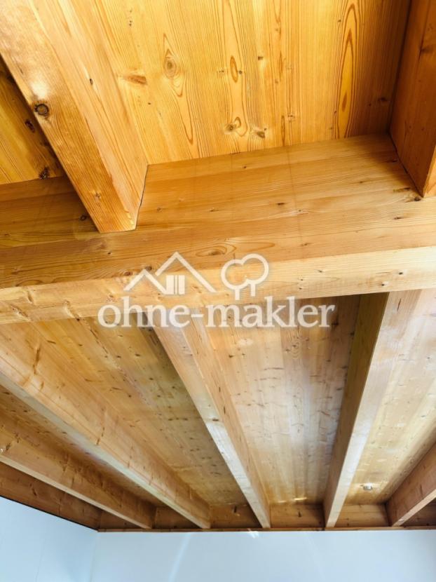 Gartenebene Holzbalkendecke