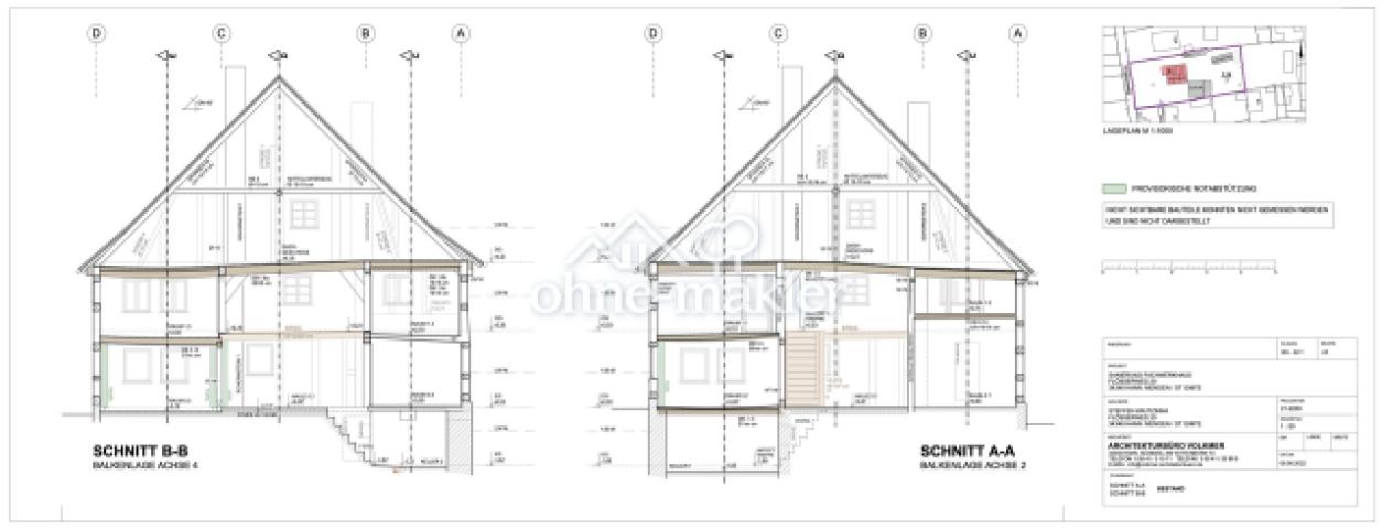 Wohnhaus Schnitte A, B