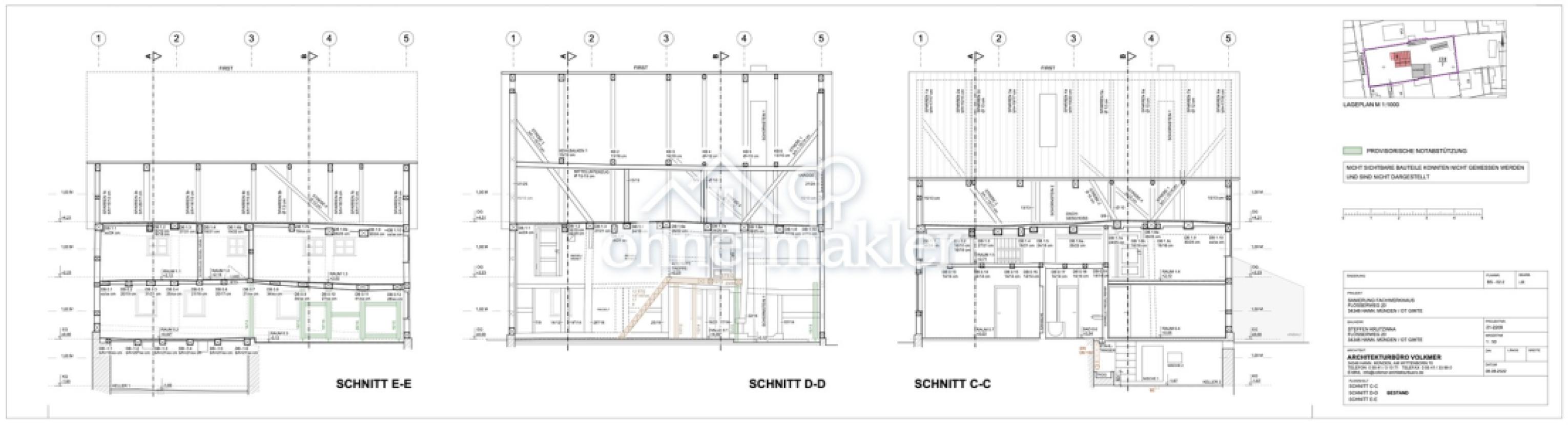 Wohnhaus Schnitte C,D