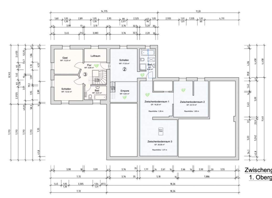 Grundriss Zwischengeschoss : Obergeschoss