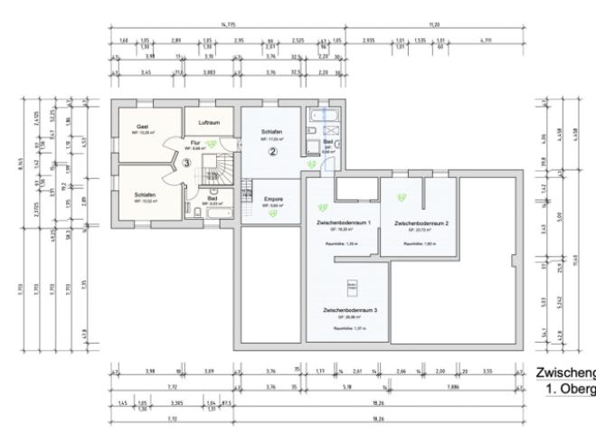 Grundriss Zwischengeschoss : Obergeschoss