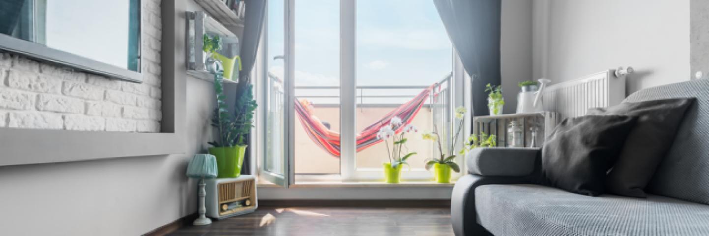 Blick Balkon Virtuell bearbeitet (KI-generiert) - Wohnung wird unmöbliert übergeben