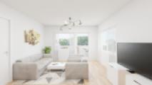Wohnzimmer Virtuell bearbeitet (KI-generiert) - Wohnung wird unmöbliert übergeben