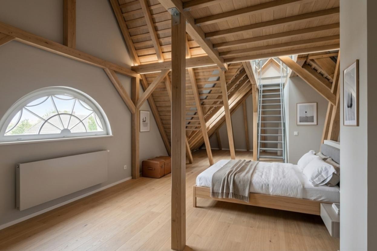Ausbaureserve Speicher, Virtuell bearbeitet (KI-generiert) - Wohnung wird unmöbliert übergeben