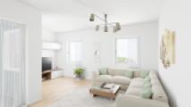 Wohnbereich Virtuell bearbeitet (KI-generiert) - Wohnung wird unmöbliert übergeben