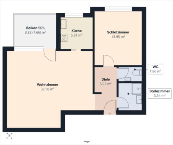 Grundriss Whg. 2. OG