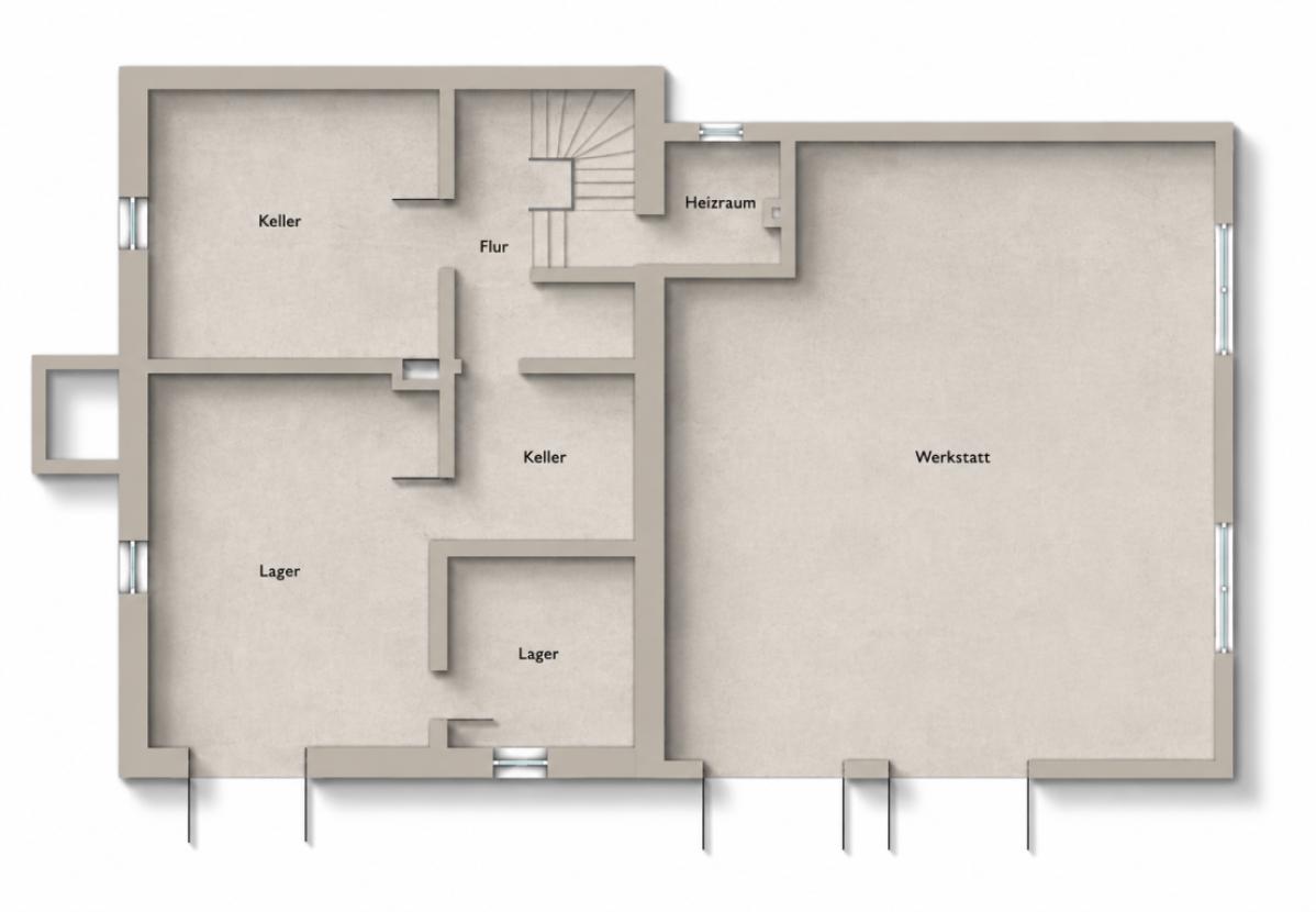 Grundriss Keller/Gewerbe