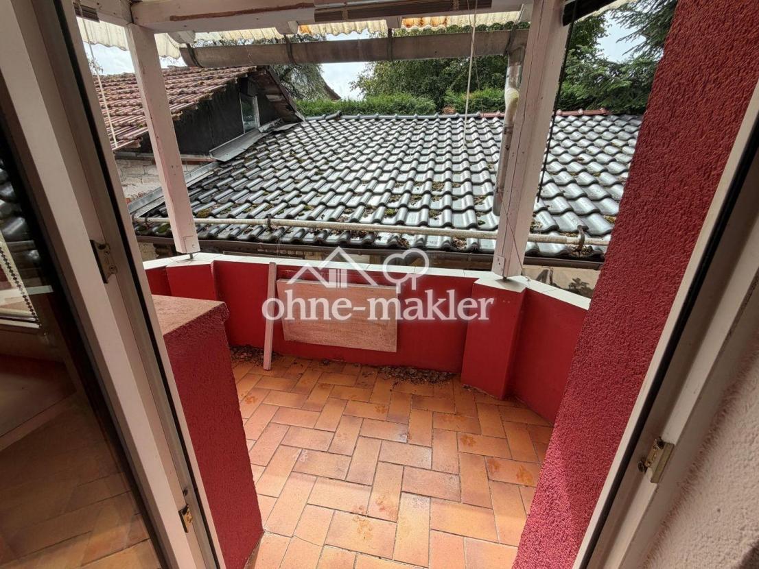Terrasse->Blick auf Hasenhaus