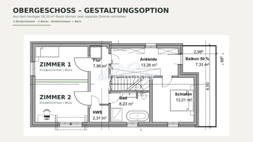Obergeschoss Option 3Zimmer