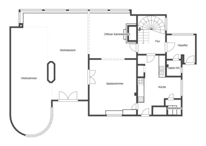 Grundriss Skizze EG Haus 13
