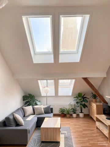 Wohnzimmer mit Dachfenstern