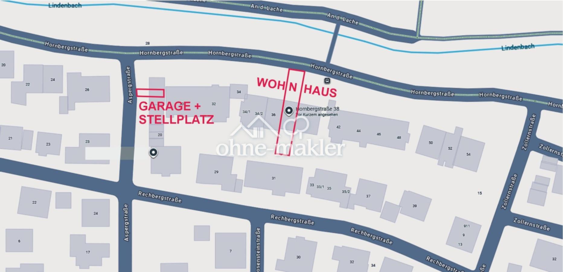 Lageplan mit Garage und Stellp