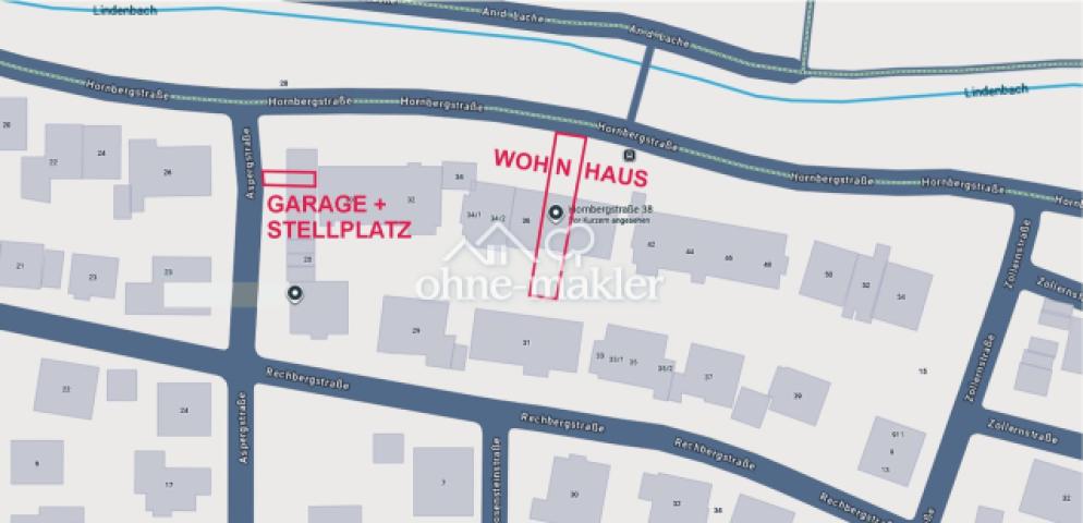 Lageplan mit Garage und Stellp