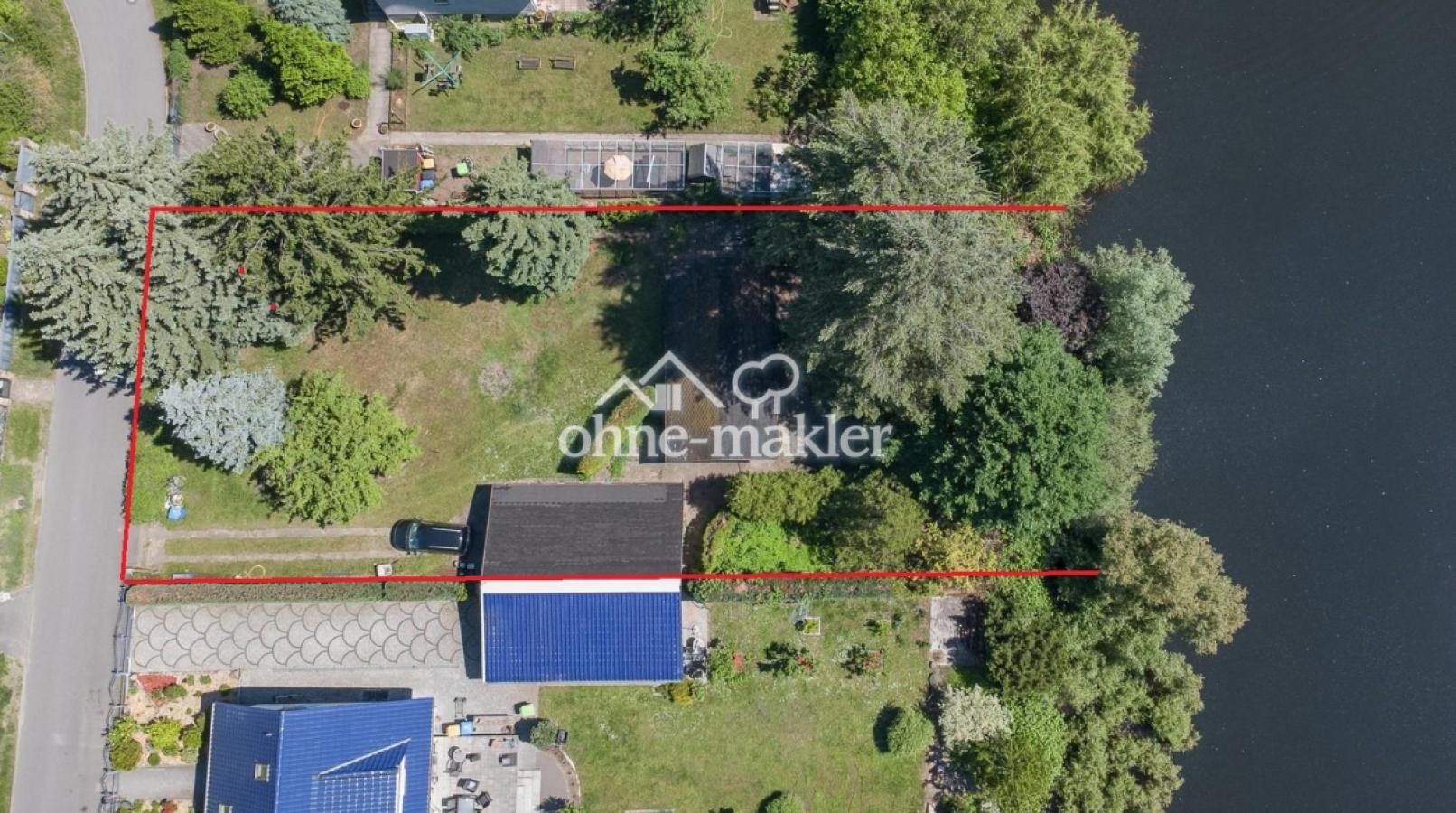 Luftbild Grundstück am See
