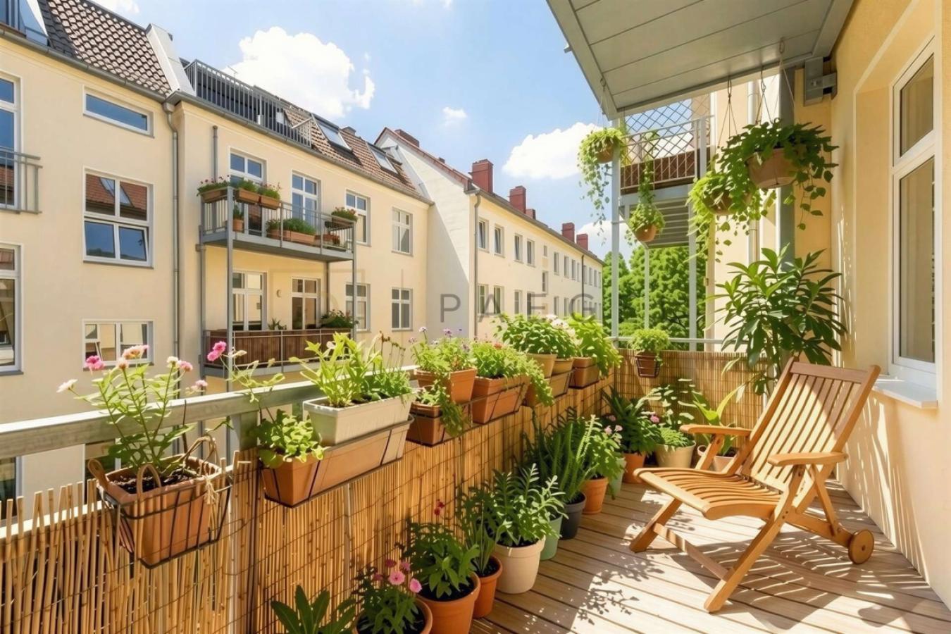 geräumiger Balkon , KI-gestützte Visualisierung