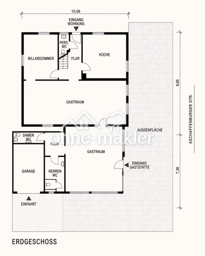 Grundriss 2-Parteienhaus EG