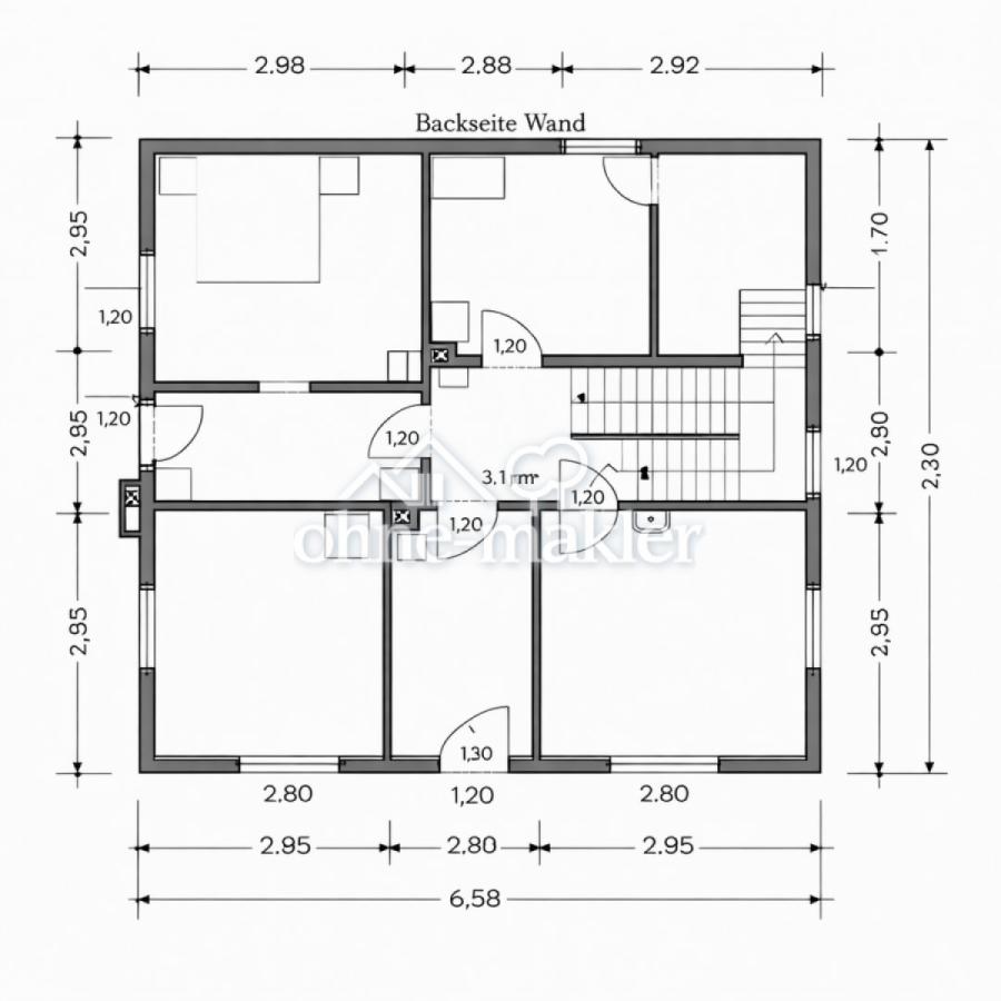 Grundriss 2-Parteienhaus OG