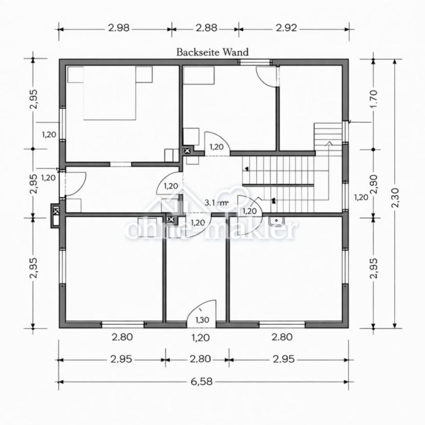 Grundriss 2-Parteienhaus OG