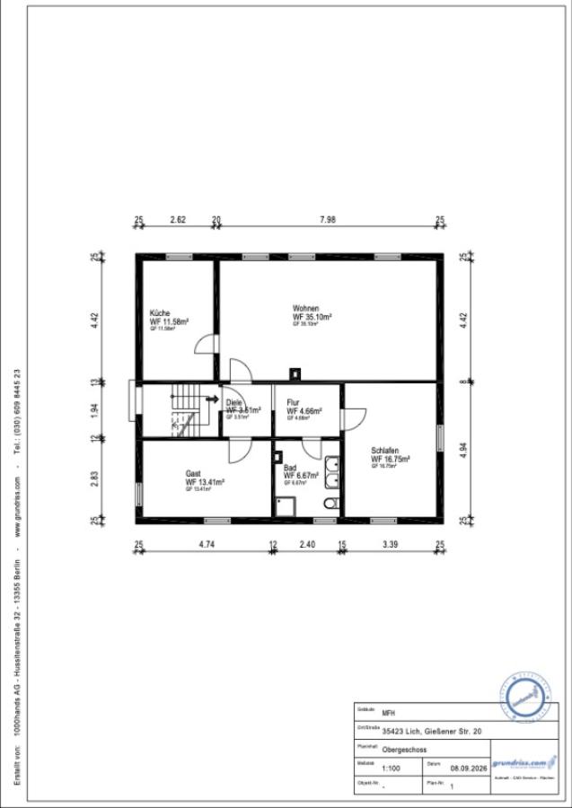 Grundriss Wohnung 1. OG