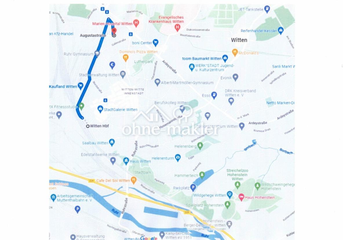 Weg zum Bahnhof (5 min/Auto)