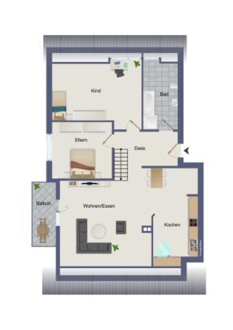 Grundriss Etage unten
