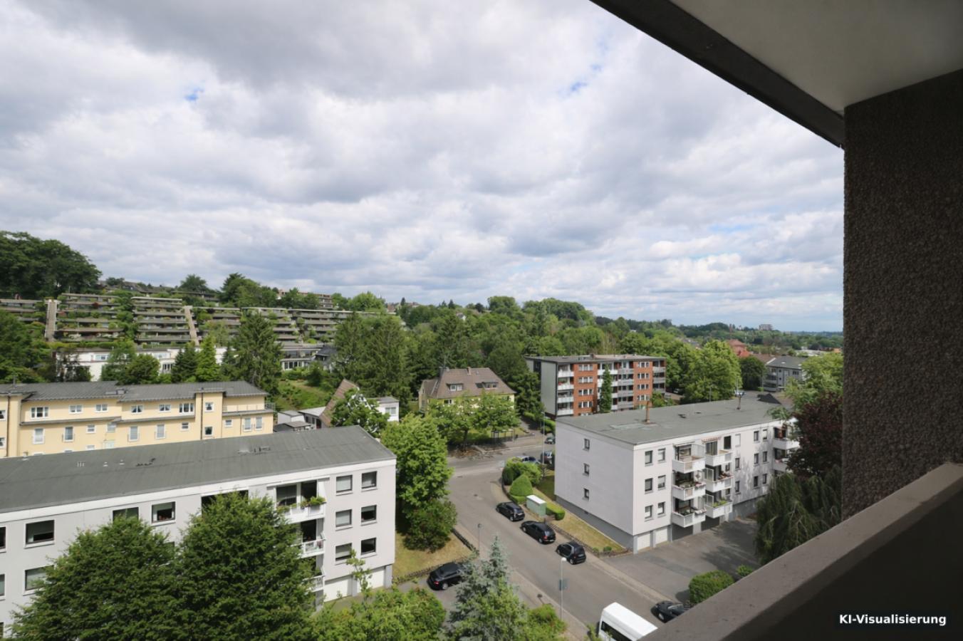 KI-Visualisierung – Blick auf Mülheim/R.