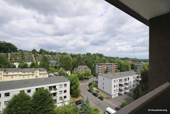 KI-Visualisierung – Blick auf Mülheim/R.