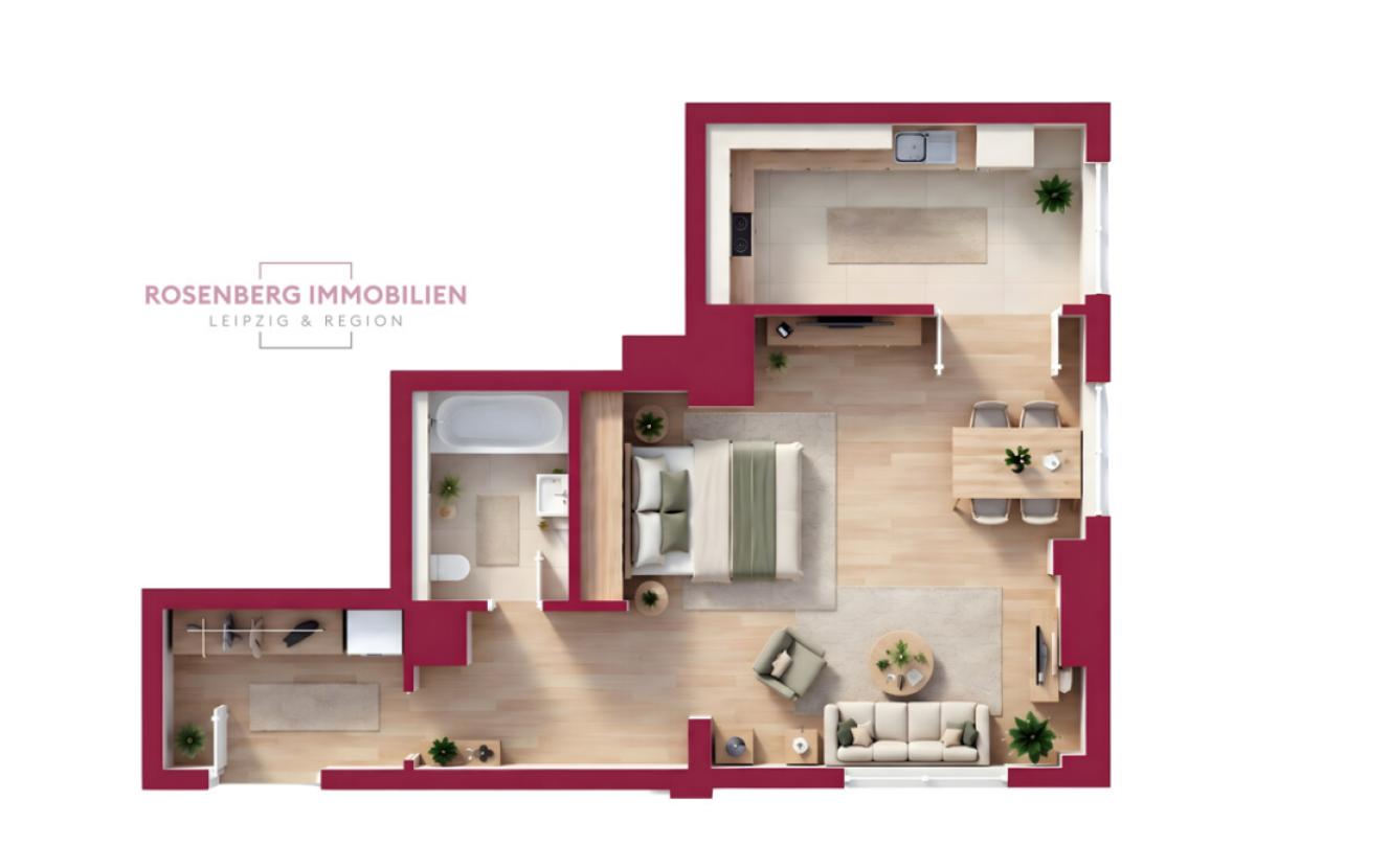 Immobilie zu verkaufen in Zwickau 1-Raumwohnung_Grundriss