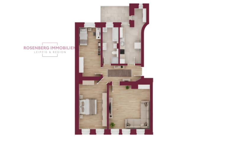 Immobilie in Leipzig/Zentrum zu verkaufen_3-Raum_Grundriss