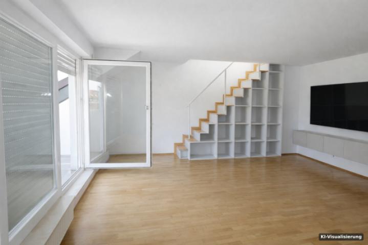 KI-Visualisierung – Wohnzimmer leer (staged)