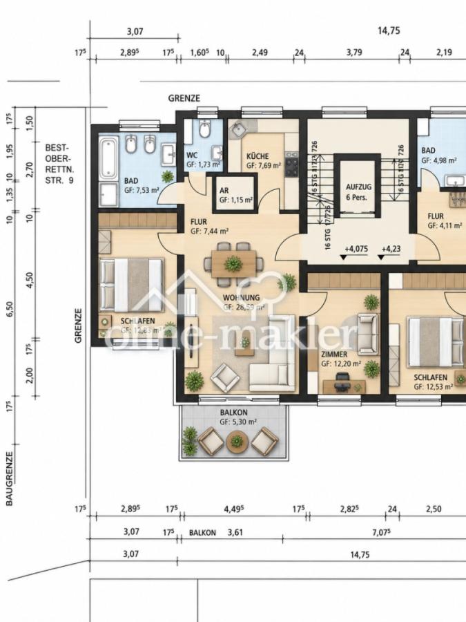 Grundriss Wohnung 10