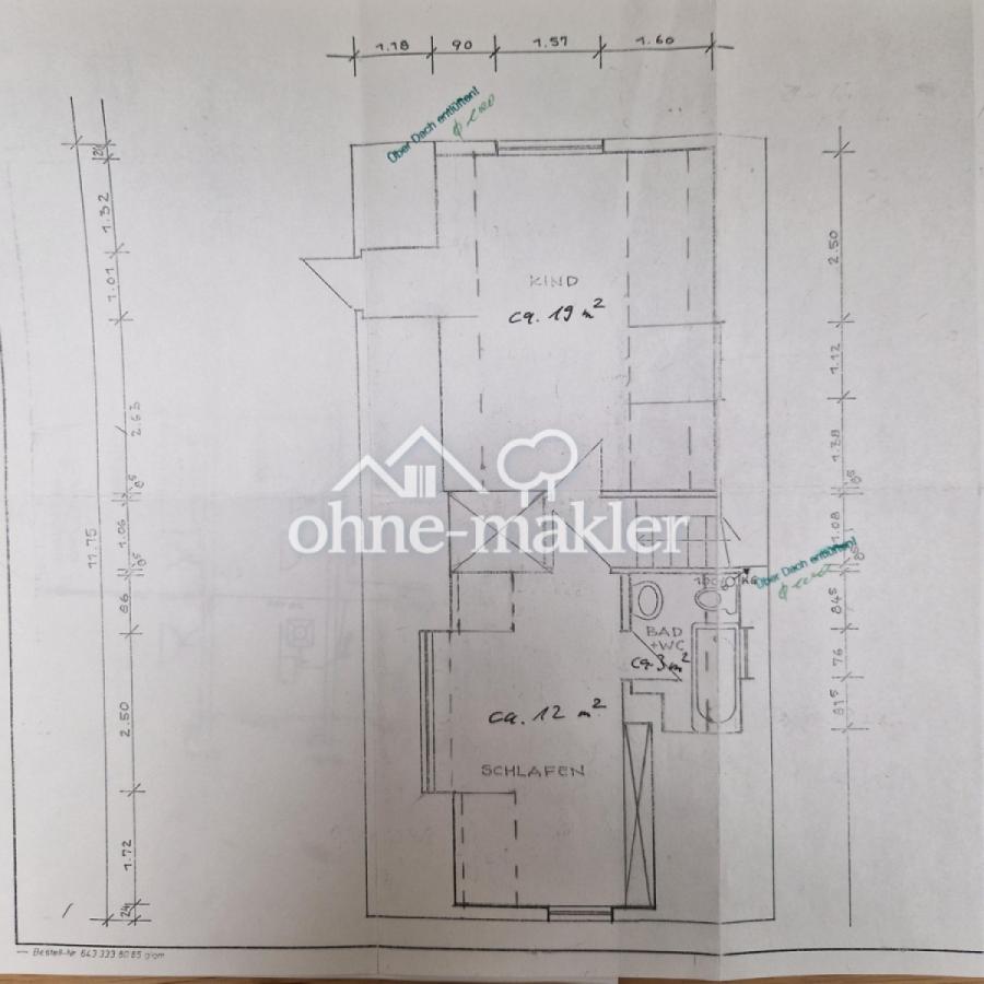 Grundriss DG mit Bemaßung