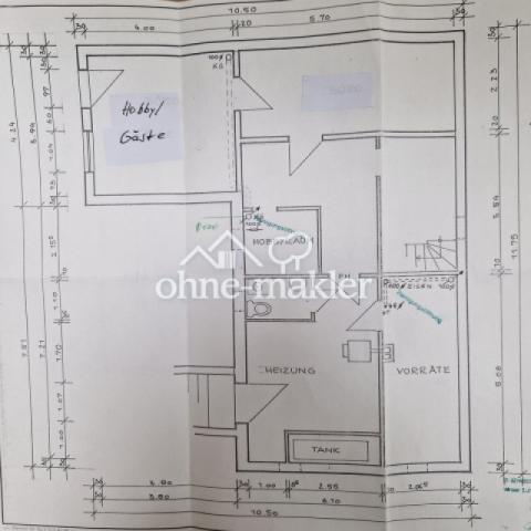 Grundriss KG mit Bemaßung
