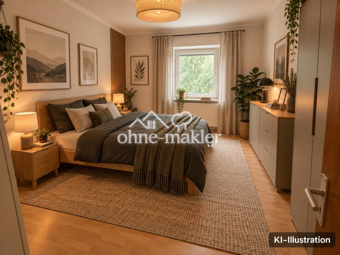 Schlafzimmer (KI-Illustration)