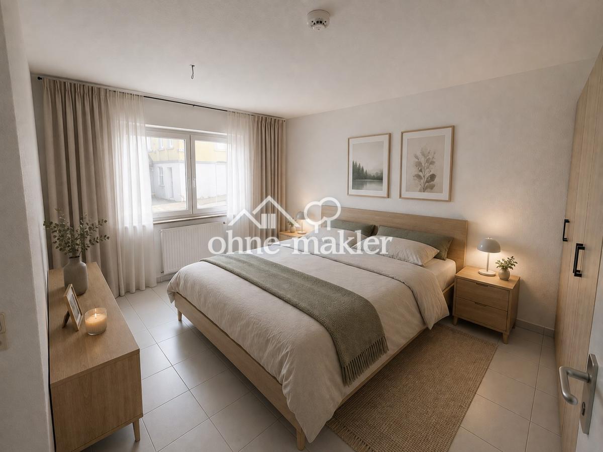Schlafzimmer (mit KI möbliert