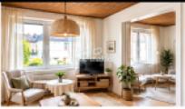Wohnzimmer KI aufgehellt