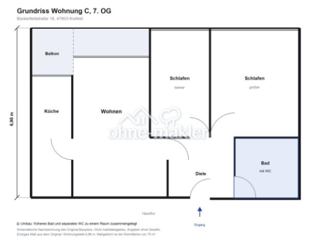 Grundriss nach Umbau