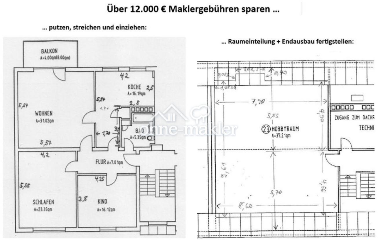 sparen, einziehen + ausbreiten
