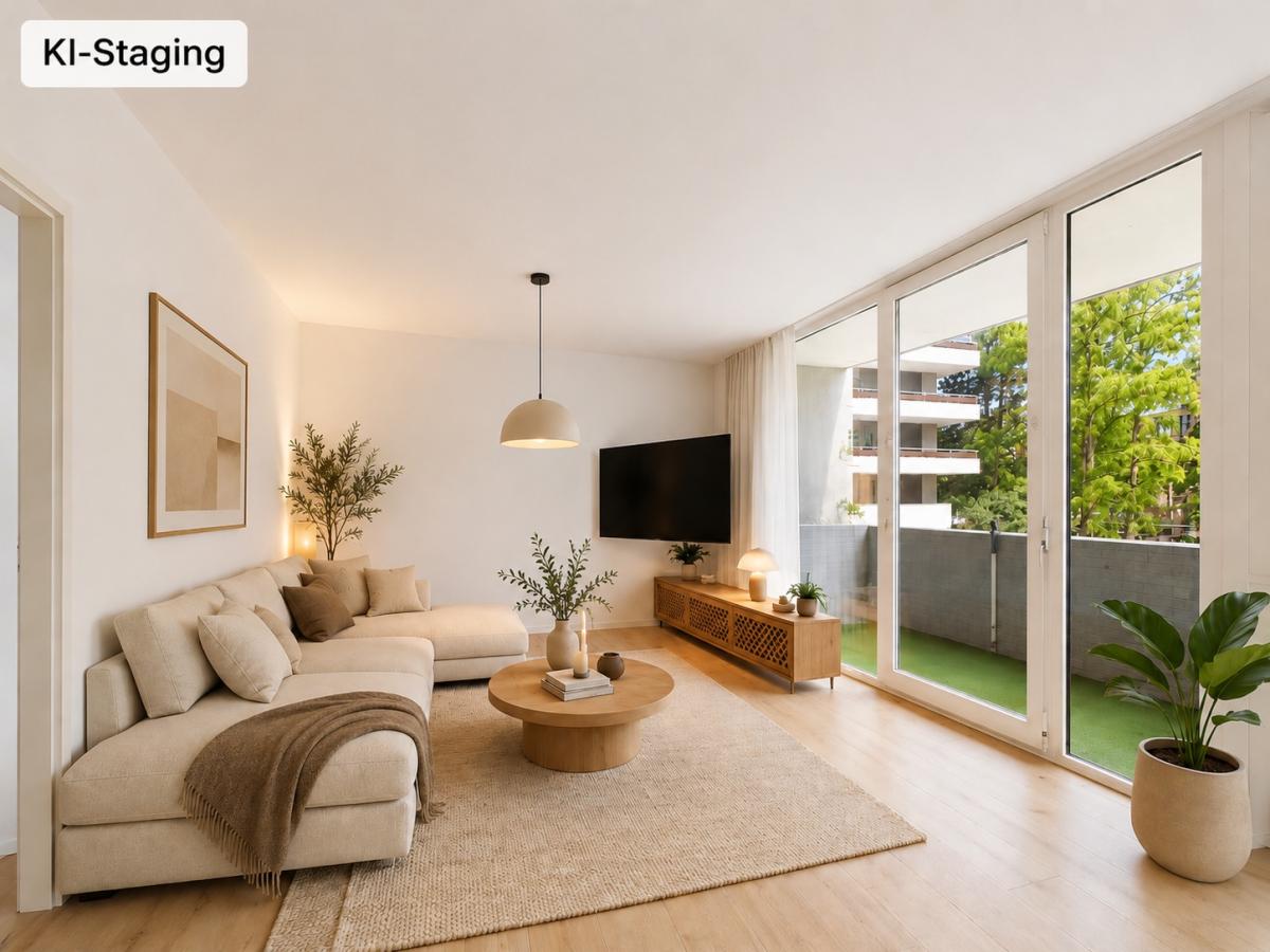 Wohnzimmer (KI-Staging)