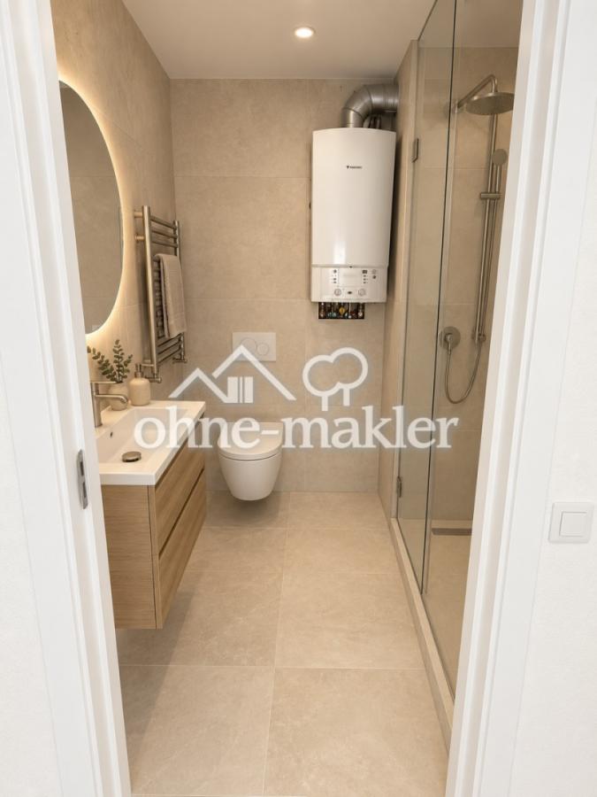 Neu gestaltetes Badezimmer mit