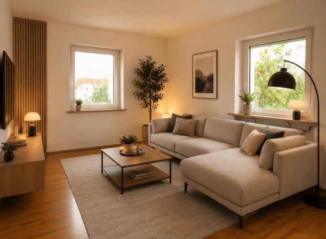 Wohnzimmer - KI möbliert 