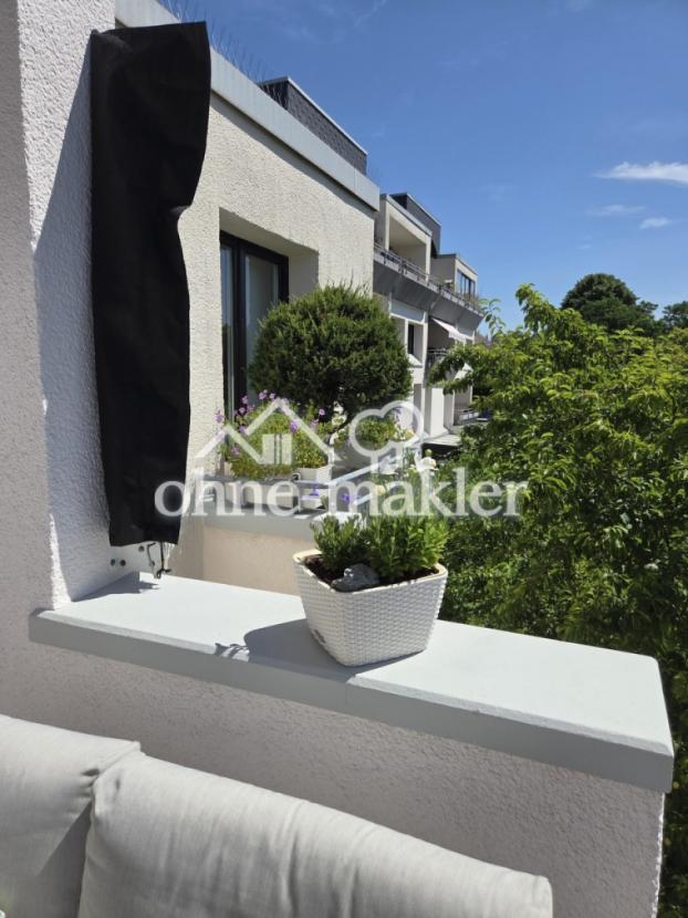 Süd Balkon mit blick zum Büro