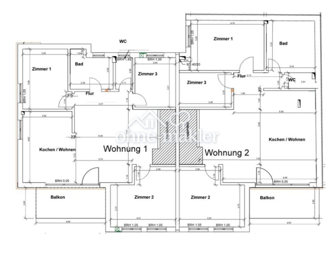 Whg 1+2: Grundriss OG