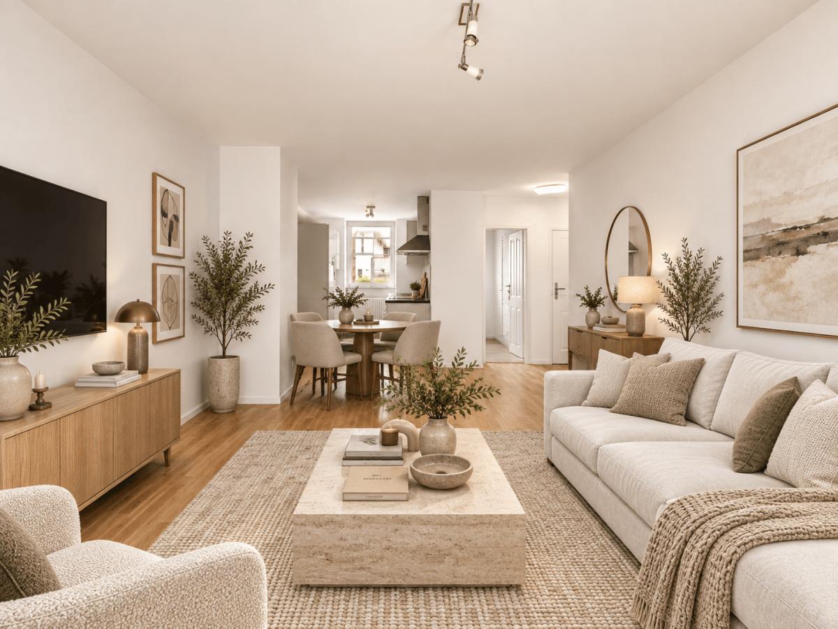 Wohnzimmer (KI-Visualisiert)