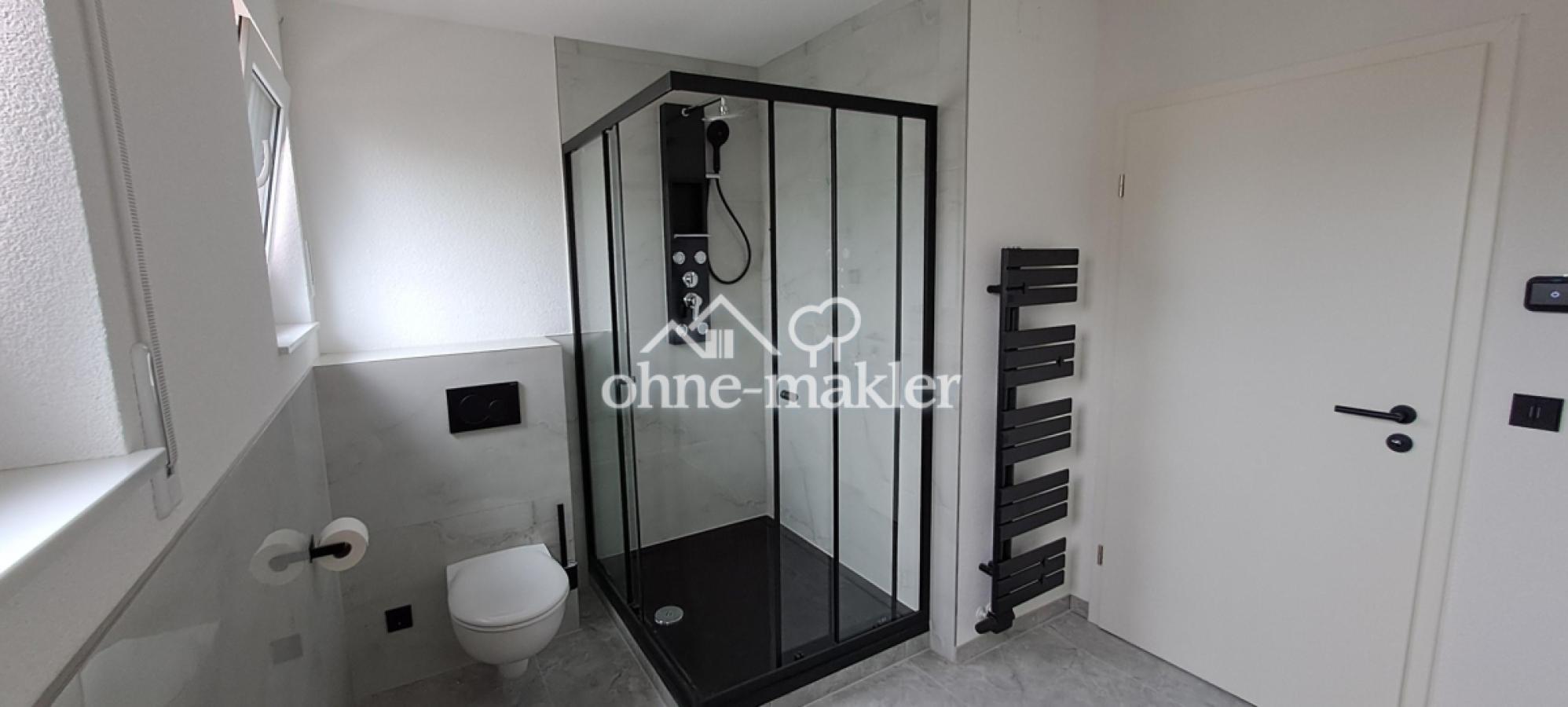 Begehbare 1,2mx1m Dusche + WC