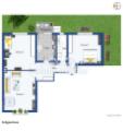 Grundriss 3 Zimmer + Garten