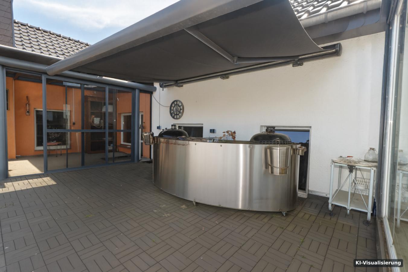 KI-Visualisierung – Outdoor-Küche Dachterrasse