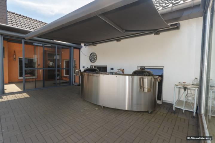 KI-Visualisierung – Outdoor-Küche Dachterrasse