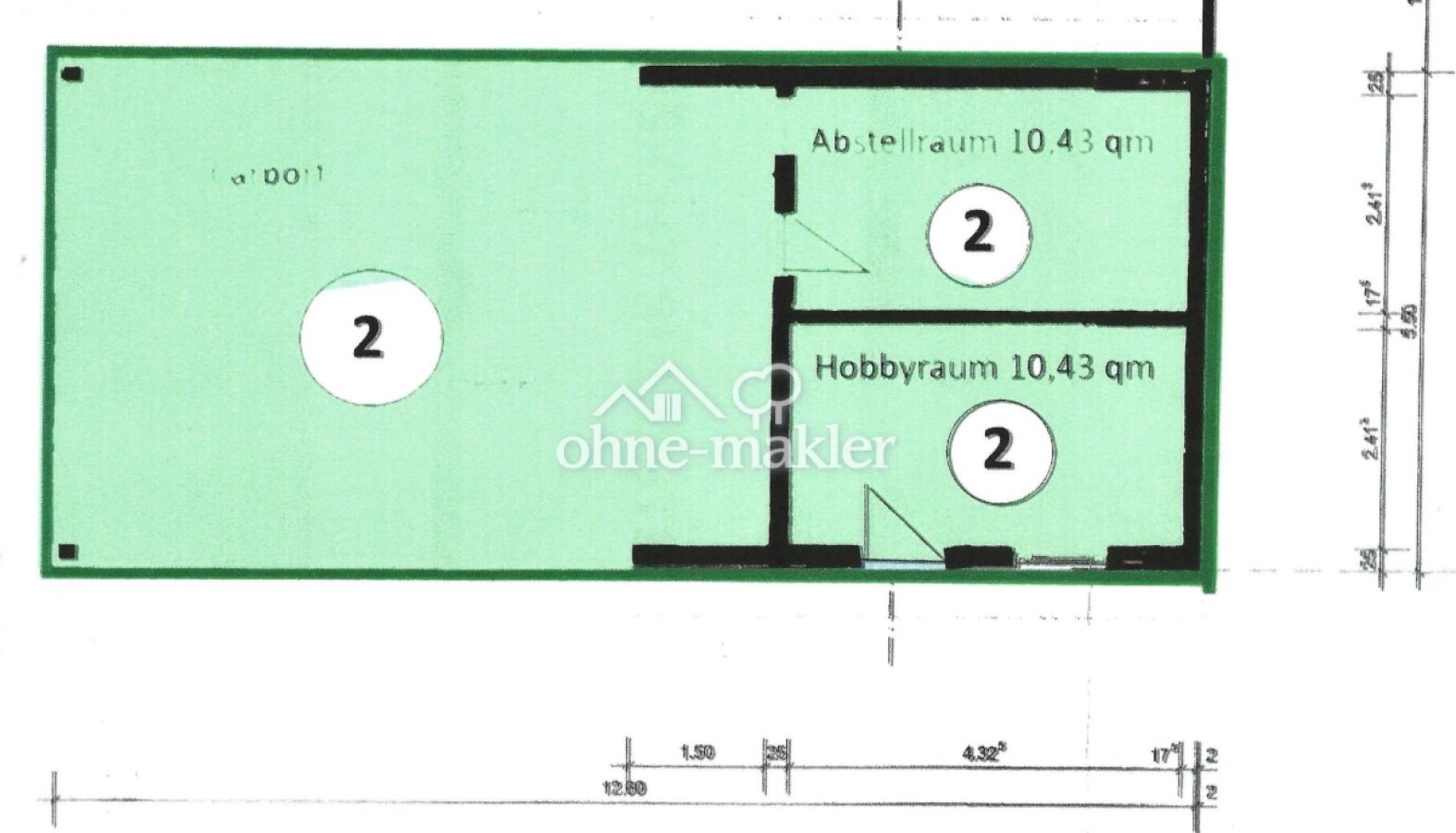 Grundriss Carport mit 2 Zimmer